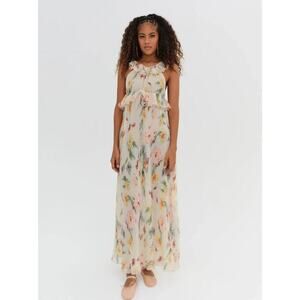 NWT For Love and Lemons Abby Open Back Floral Maxi Dress Size S #1H454